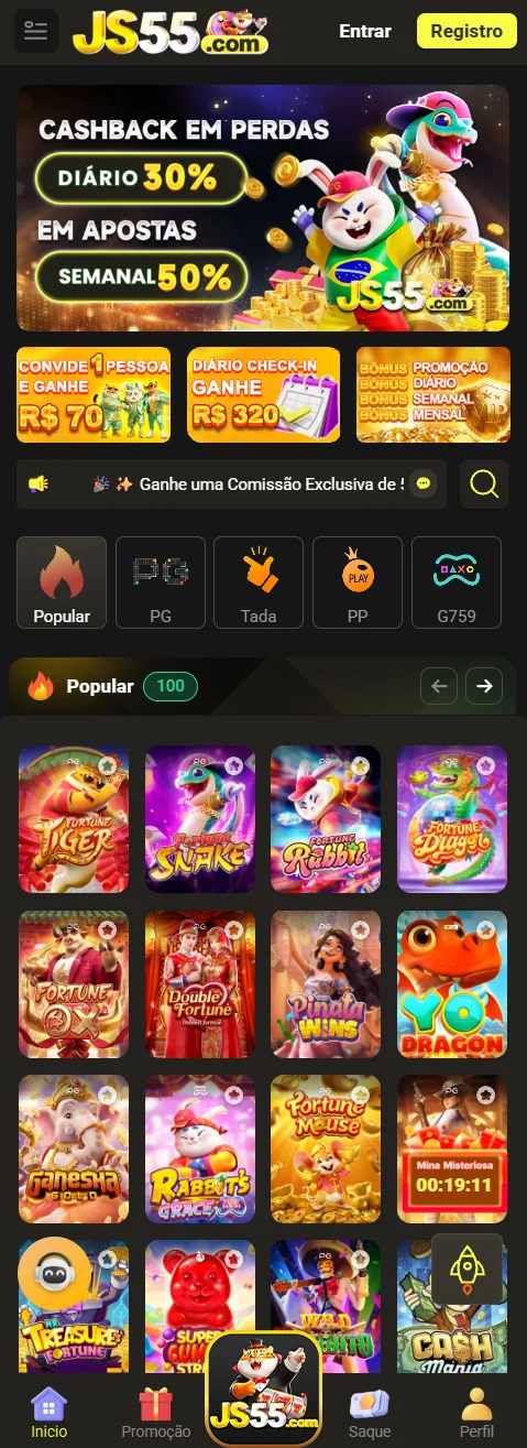 Jogador desfrutando de slots e vantagens VIP na js55.com